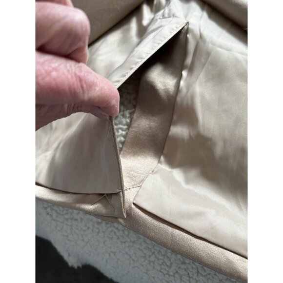 Madewell Satin Oversized Blazer Matchstick Beige Tan Sateen Jacket NN822 Size 4 - Picture 10 of 12